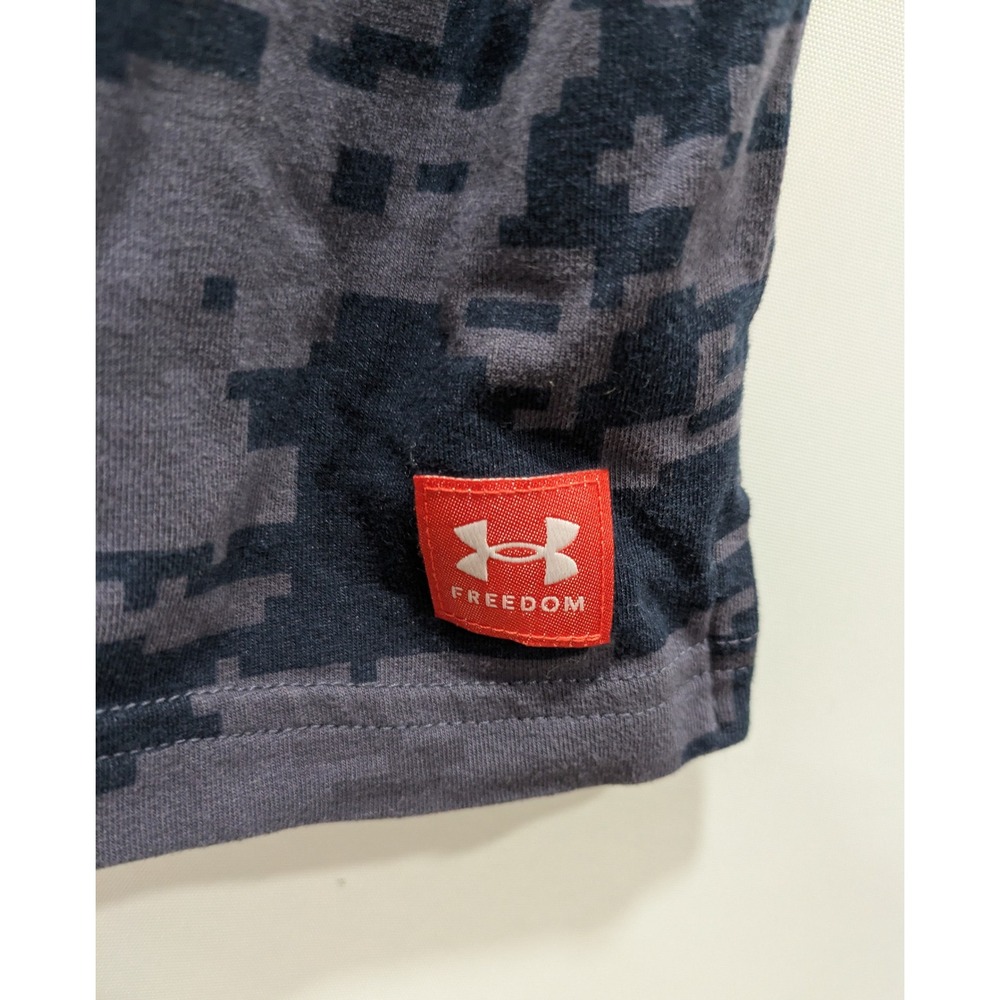 Mens Under Armour Project Rock Blue Military Graphic Brahma Bull T-Shirt Size XL - Picture 2 of 4